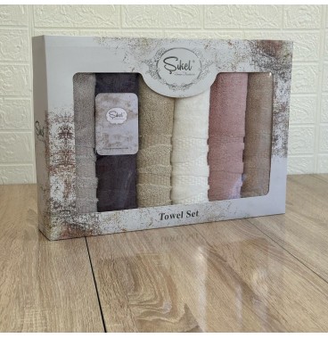 Coffret de 6 Serviettes de Bain & Visage SIKEL – 100% Coton Épais – Qualité Supérieure