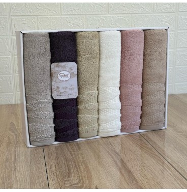 Coffret de 6 Serviettes de Bain & Visage SIKEL – 100% Coton Épais – Qualité Supérieure