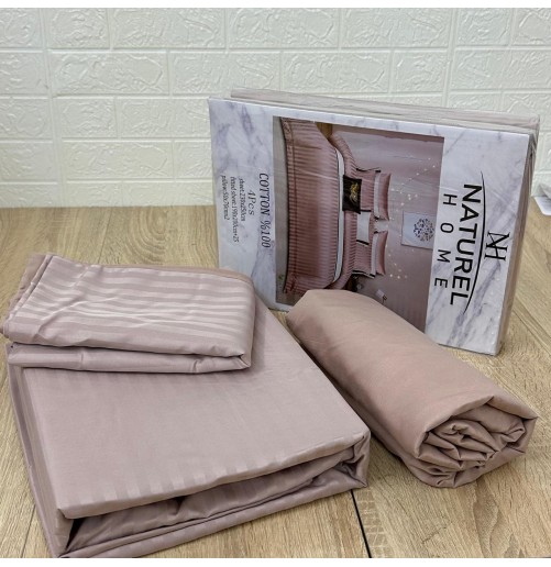 Parure de Lit 4 Pièces Coton 2 Places – Rose Golds