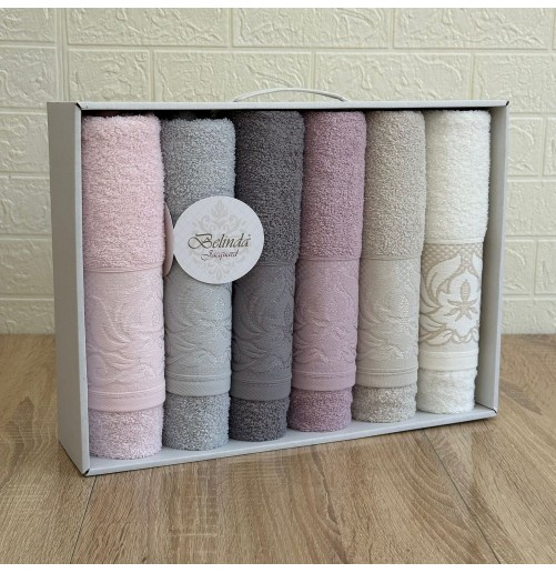 Coffret 6 Serviettes de Bain BELINDA  – Luxe & Confort