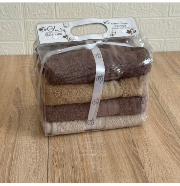 Lot de 4 serviettes de bain 90x50 cm – 100% coton doux et absorbant