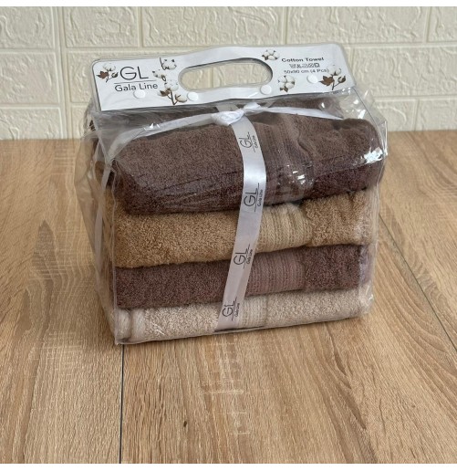 Lot de 4 serviettes de bain 90x50 cm – 100% coton doux et absorbant