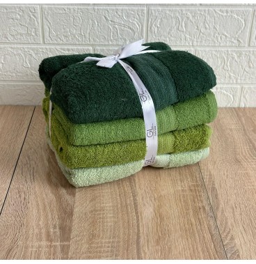 Lot de 4 serviettes de bain 90x50 cm – 100% coton doux et absorbant