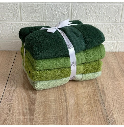 Lot de 4 serviettes de bain 90x50 cm – 100% coton doux et absorbant