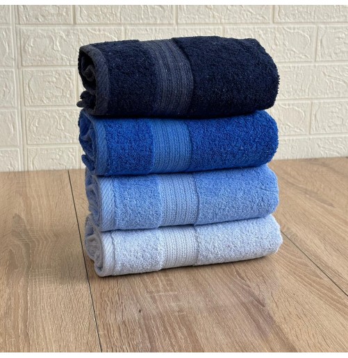 Lot de 4 serviettes de bain 90x50 cm – 100% coton doux et absorbant