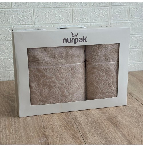Coffret 2 draps de bain Nurpak – 100% coton haut de gamme