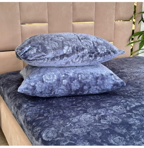 Housse de matelas polaire douce et épaisse – Design gravé élégant avec élastique circulaire