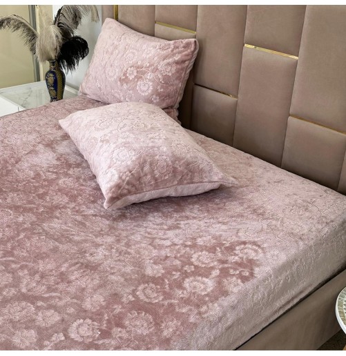 Housse de matelas polaire douce et épaisse – Design gravé élégant avec élastique circulaire