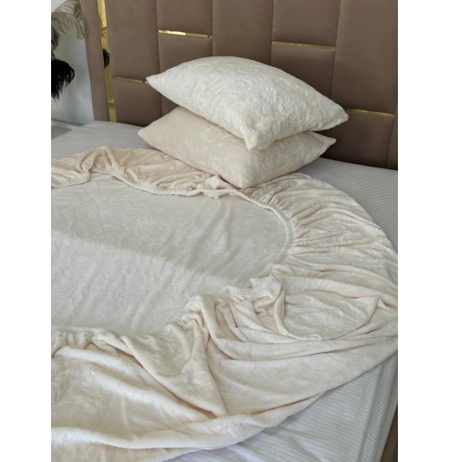 Housse de matelas polaire douce et épaisse – Design gravé élégant avec élastique circulaire