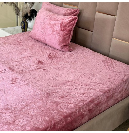Housse de matelas polaire douce et épaisse – Design gravé élégant avec élastique circulaire