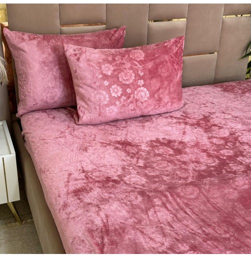 Housse de matelas polaire douce et épaisse – Design gravé élégant avec élastique circulaire
