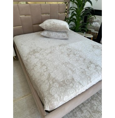 Housse de matelas polaire douce et épaisse – Design gravé élégant avec élastique circulaire