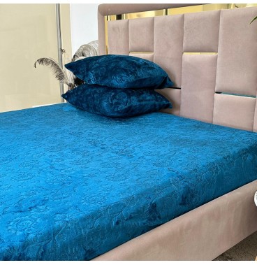 Housse de matelas polaire douce et épaisse – Design gravé élégant avec élastique circulaire
