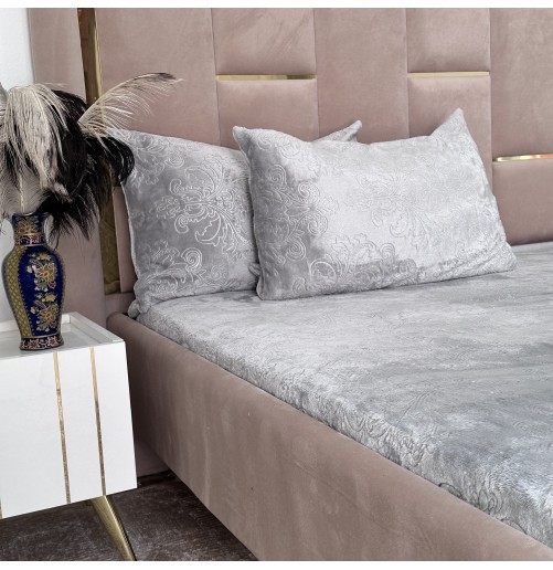 Housse de matelas en velours polaire gravé – Douce et élégante