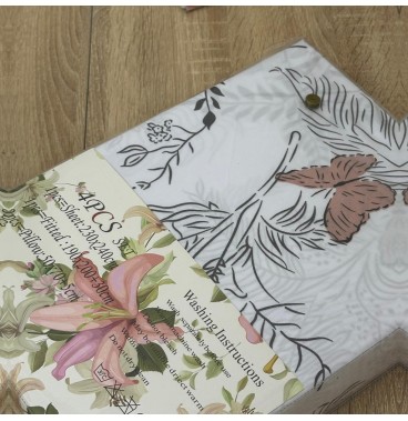 Parure de lit 4 pièces en coton microfibre – Douceur et confort