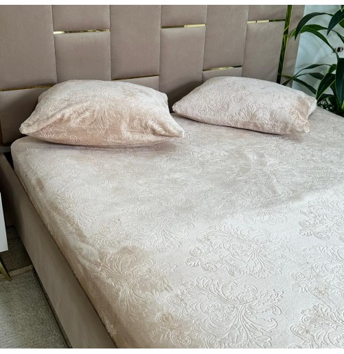 Housse de matelas en velours polaire gravé – Douce et élégante