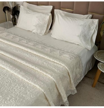 Ensemble Couverture Dentelle 6 Pièces – Luxe, Douceur & Élégance