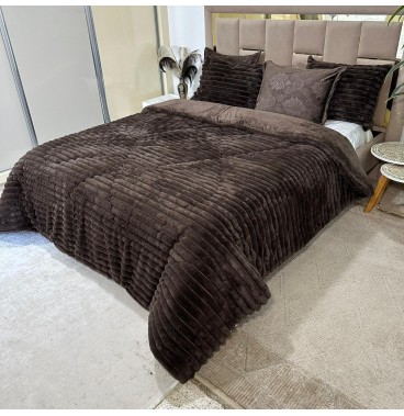 Ensemble Couette double face Moelleux et Chaud - King size