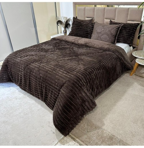 Ensemble Couette double face Moelleux et Chaud - King size