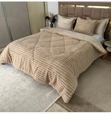 Ensemble Couette double face Moelleux et Chaud - King size