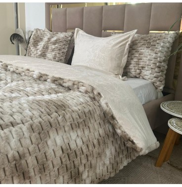 Ensemble Couette double face Moelleux et Chaud - King size