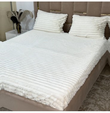 Ensemble Housse de Matelas Premium signé Azyena En Forrure de Lapin