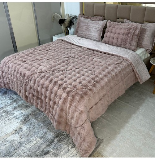 Couette Luxe en Fourrure de Lapin – 5 Pièces – Fabrication Azyena