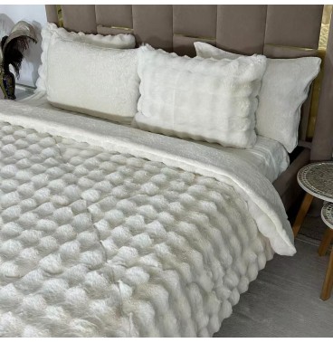 Couette Luxe en Fourrure de Lapin – 5 Pièces – Fabrication Azyena