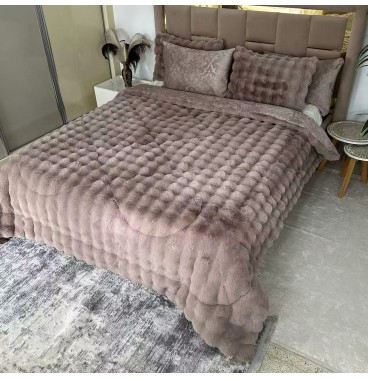 Couette Luxe en Fourrure de Lapin – 5 Pièces – Fabrication Azyena