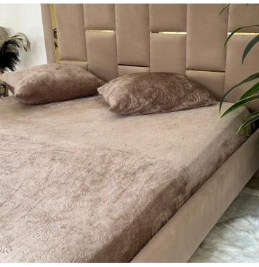 Housse de matelas en velours polaire gravé – Douce et élégante