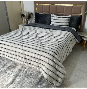 Couette Luxe en Fourrure de Lapin – 5 Pièces – Fabrication Azyena