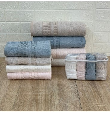 Pack Luxe Serviettes Belinda Bamboo – Offre 12 Pièces Ultra Douces et Super Absorbantes