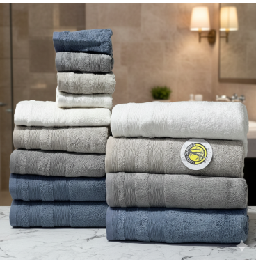 Pack Luxe Serviettes Belinda Bamboo – Offre 12 Pièces Ultra Douces et Super Absorbantes