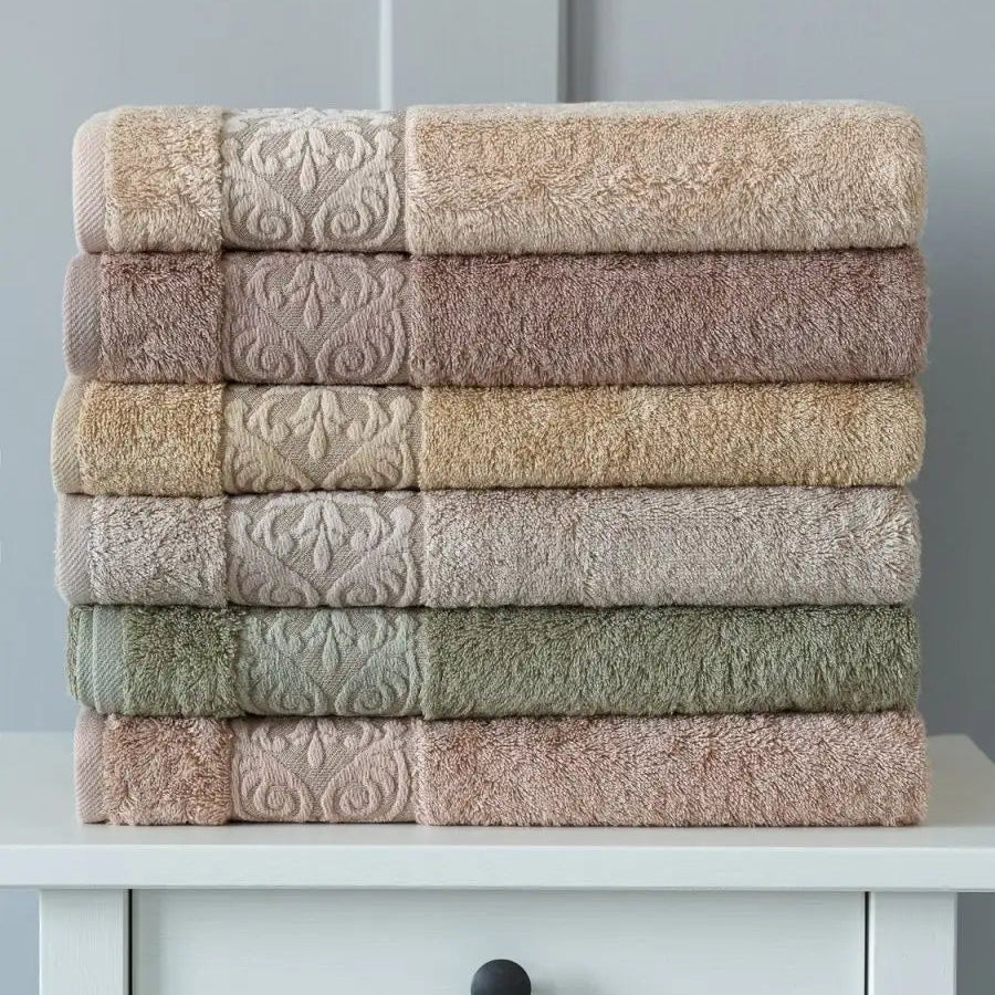 Pack 6 Serviettes de Bain Haut Gamme 50*90 cm de qualité bambou