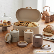 Set 4 Boîtes de Rangement Cuisine en Métal  galvanisé