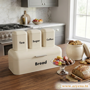 Set 4 Boîtes de Rangement Cuisine en Métal  galvanisé