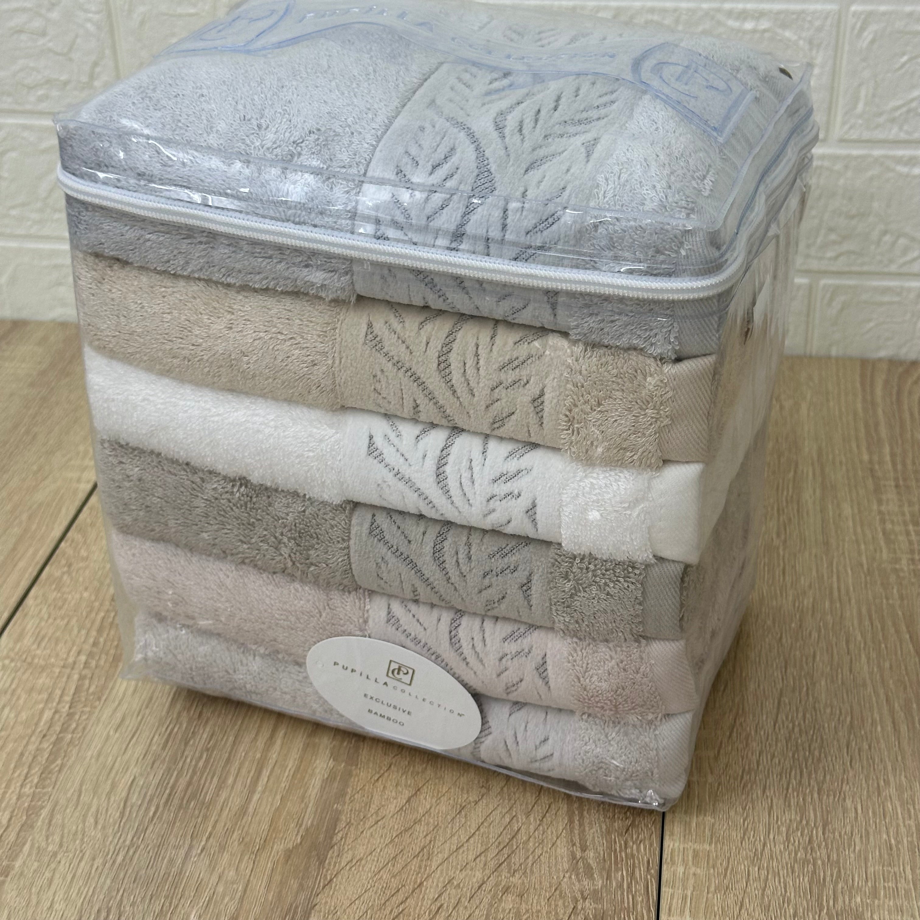 Lot de 6 Serviettes Visage 100% Coton – Collection Pupilla