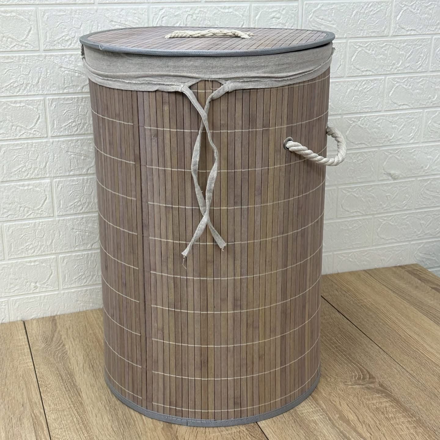 panier à linge cylindrique avec couvercle