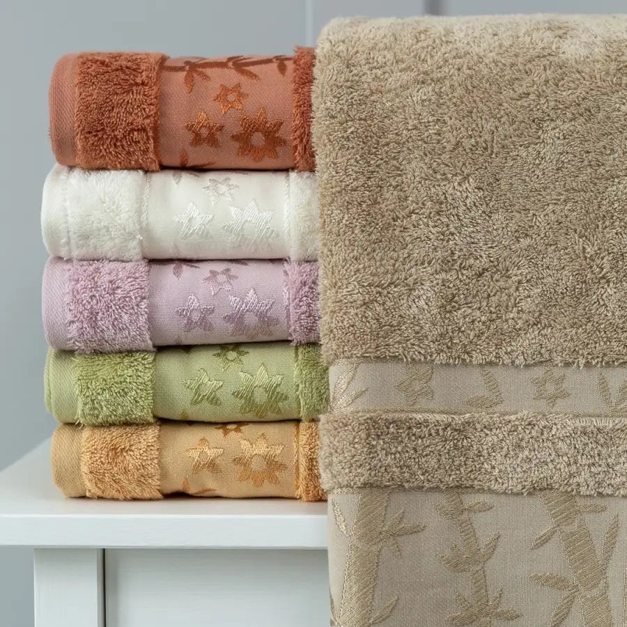 Pack 6 Serviettes de Bain Haut Gamme 50*90 cm de qualité bambou