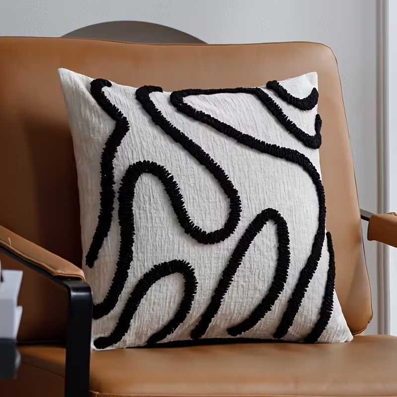 Taies Décoratives Brodées à la Main 45x45 cm - Qualité Artisanale Premium