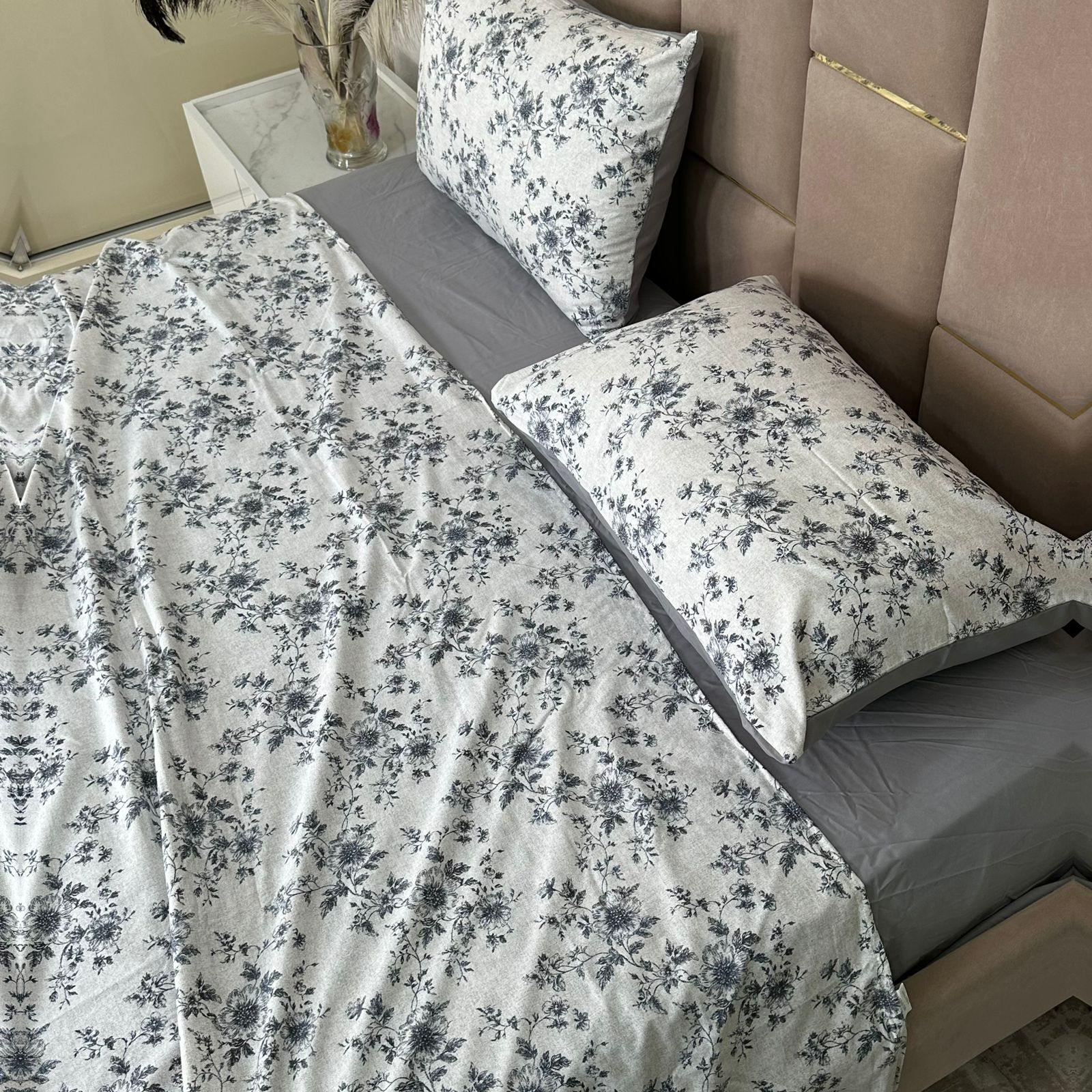 Parure de Lit 4 pièces en 100% Satin de coton