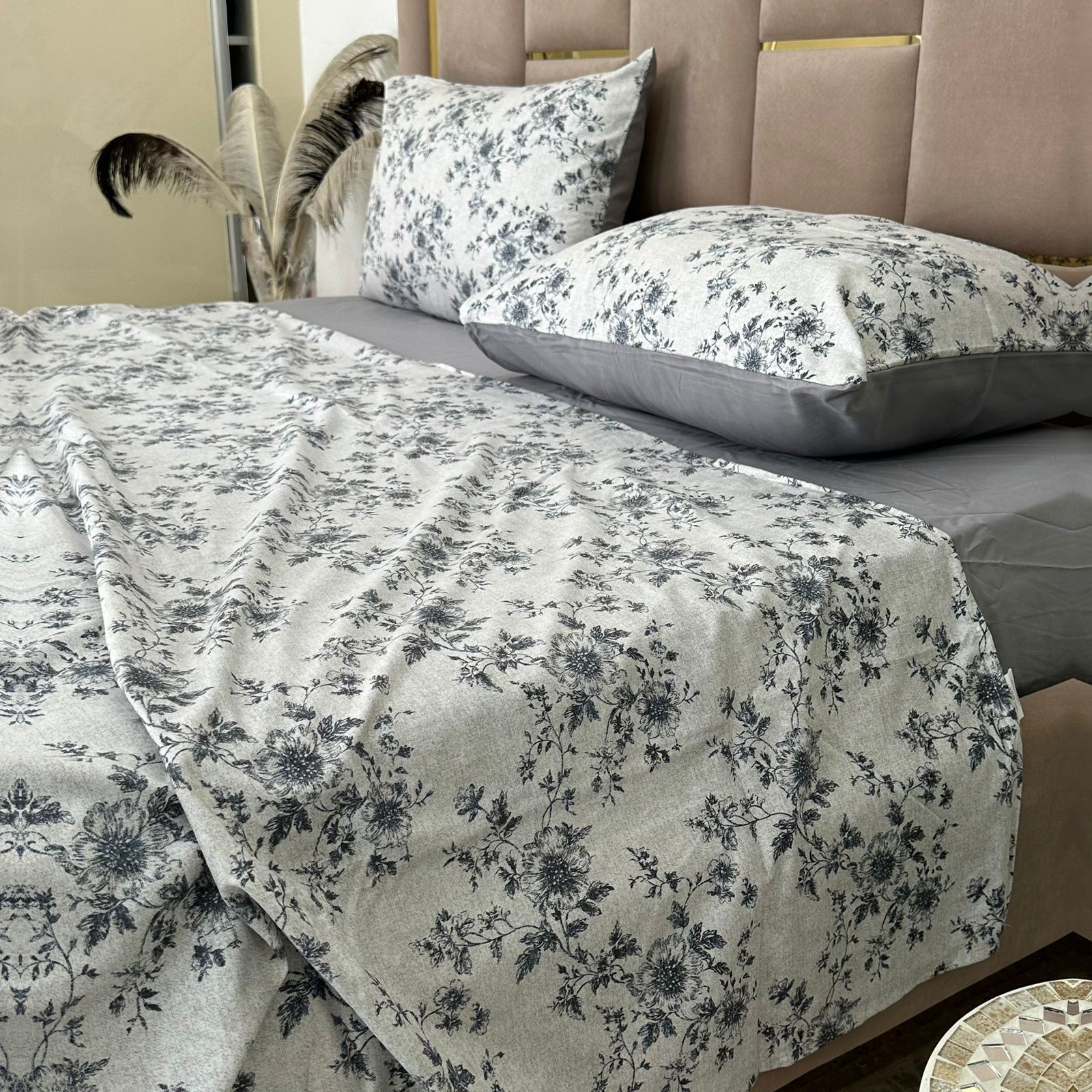 Parure de Lit 4 pièces en 100% Satin de coton