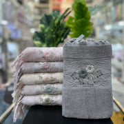 Pack de 6 serviettes de Visage 100% Coton 90*50 cm - Collection Haut Gamme