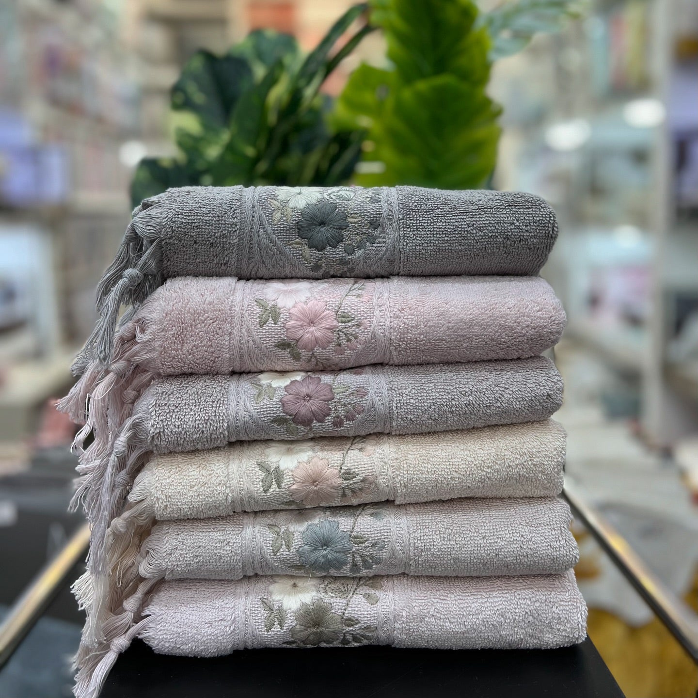 Pack de 6 serviettes de Visage 100% Coton 90*50 cm - Collection Haut Gamme