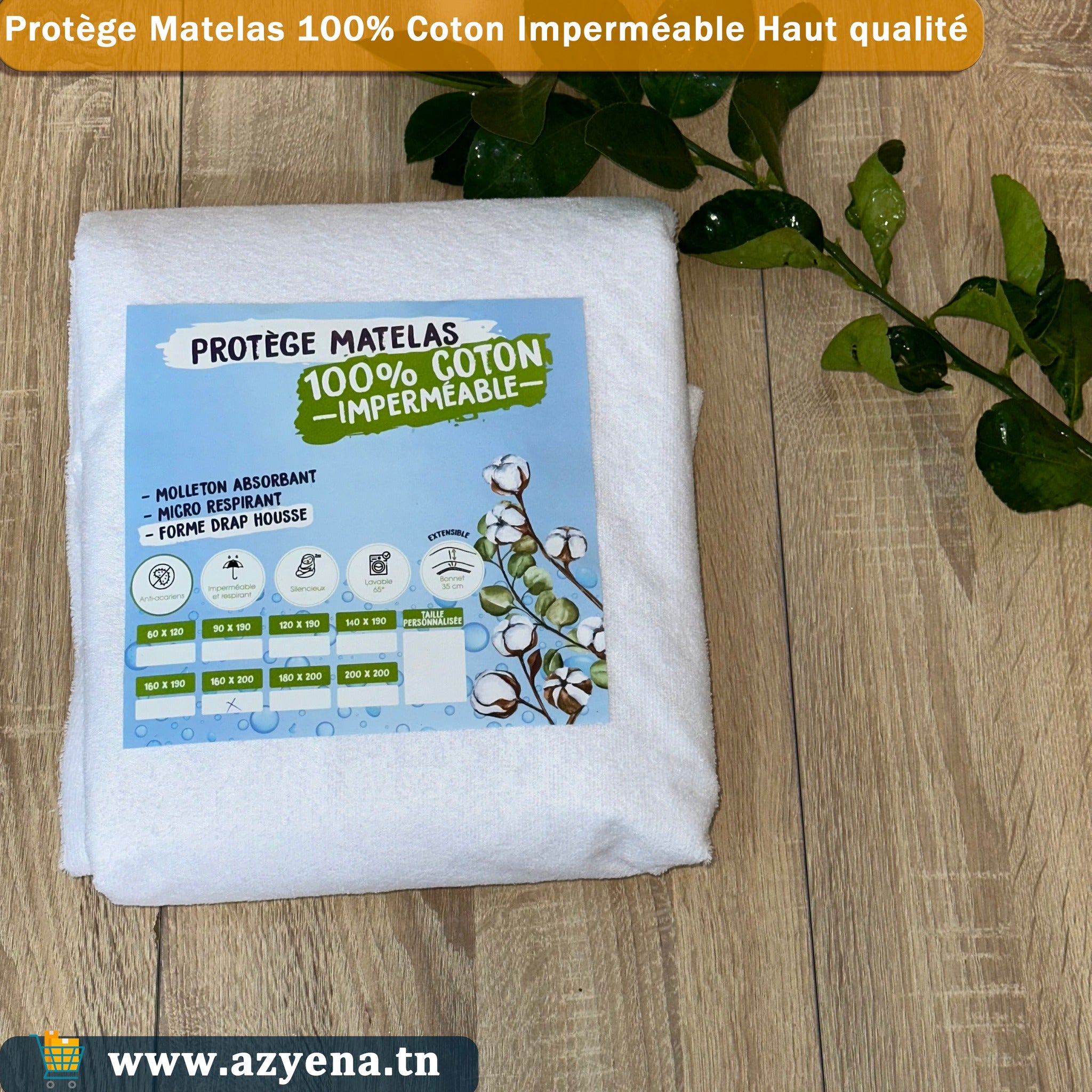 Protège-matelas 100% coton  , absorbante et Imperméable