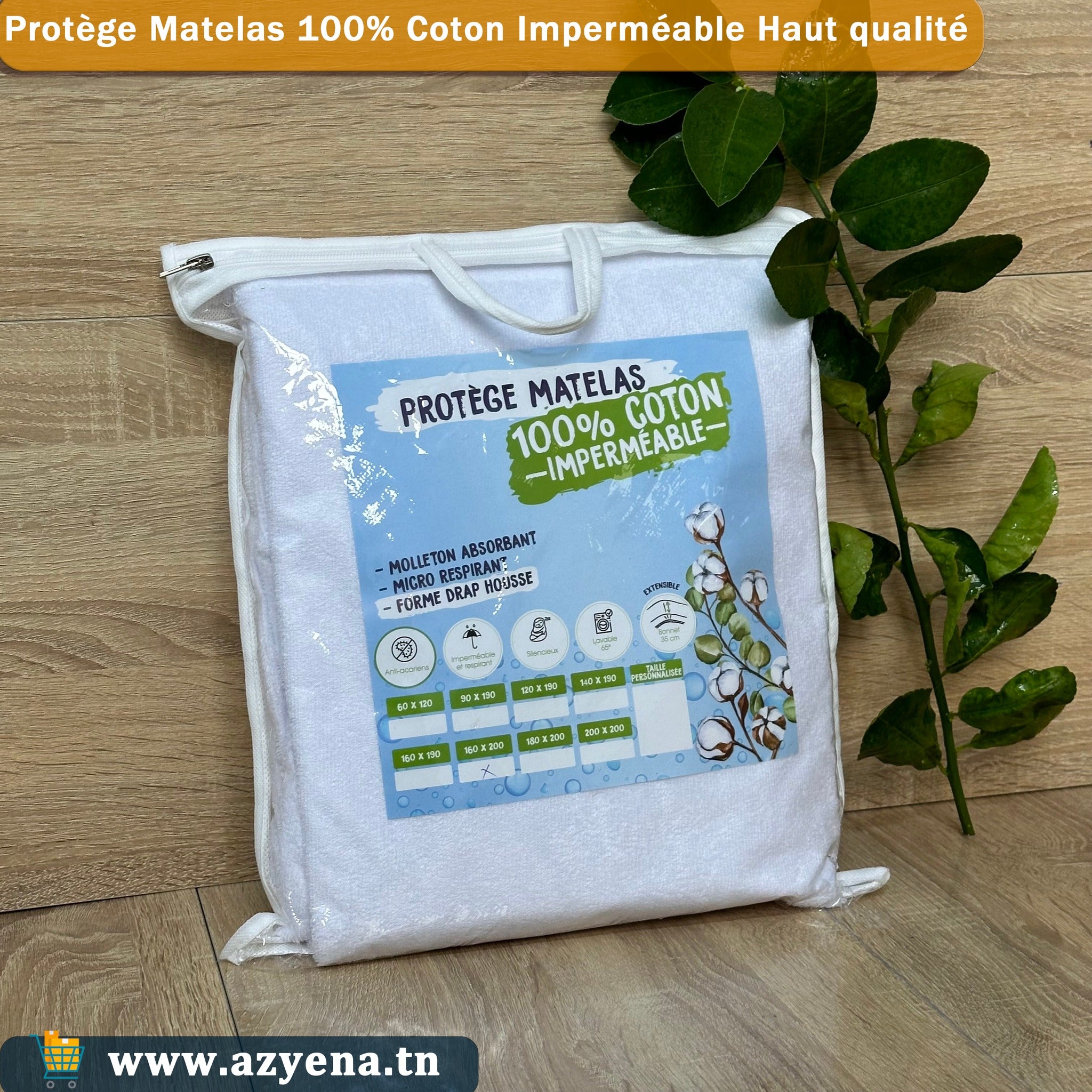 Protège-matelas 100% coton  , absorbante et Imperméable