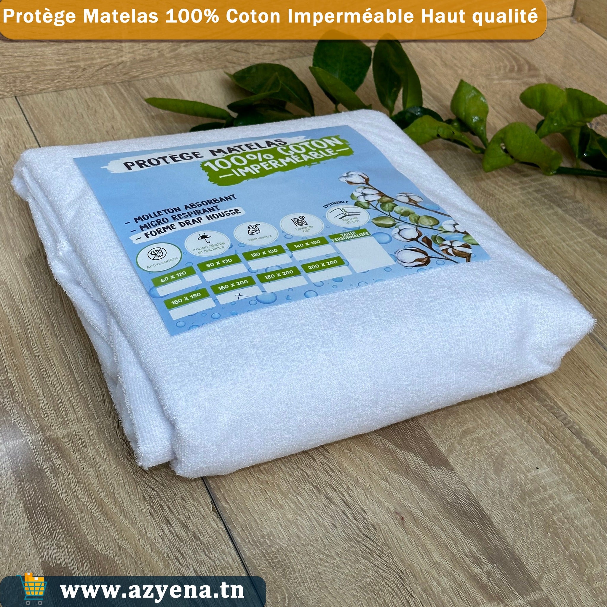 Protège-matelas 100% coton  , absorbante et Imperméable