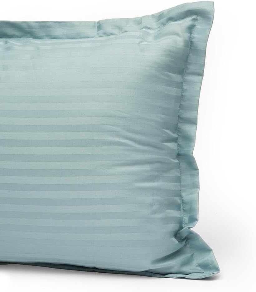 Lot de 6 Taies d’Oreiller 50x70 cm – Coton Microfibre Rayé Satiné