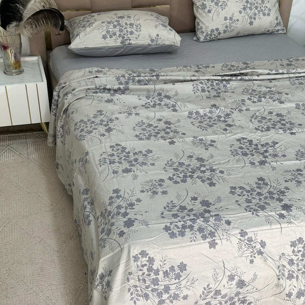 Parure de Lit 4 pièces en 100% Satin de coton