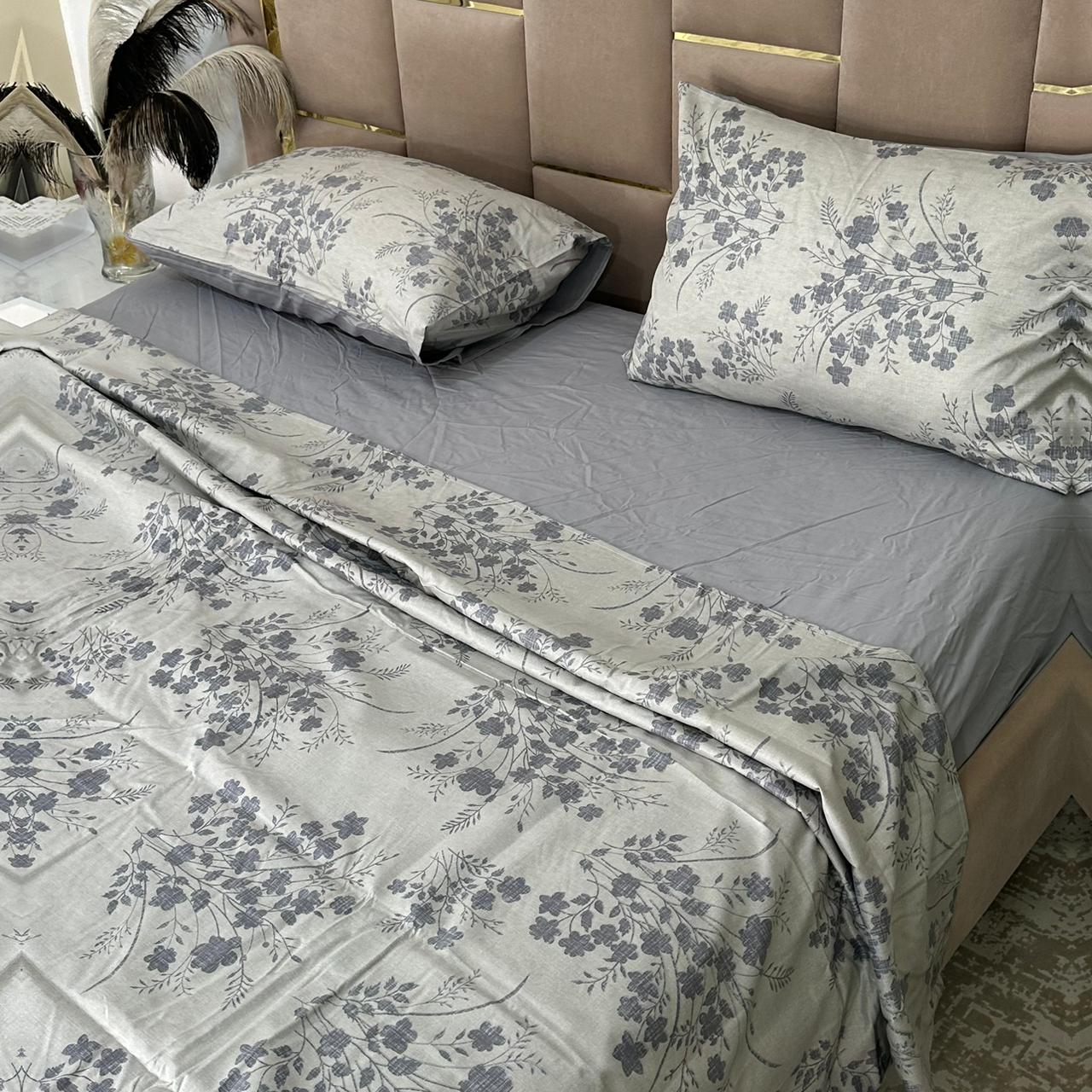 Parure de Lit 4 pièces en 100% Satin de coton